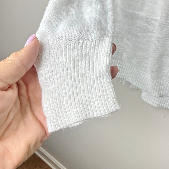 Athleta Sunrise Sweater in Bright White Size Medium Lightweight Summer Beachy - Picture 5 of 8